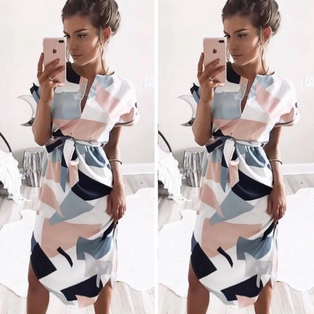 Geometric Midi Dress